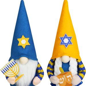 Gnome Jewish Gnome Decorations for Home, 2 Pcs Handmade Mr & Mrs Chanukah Swedis